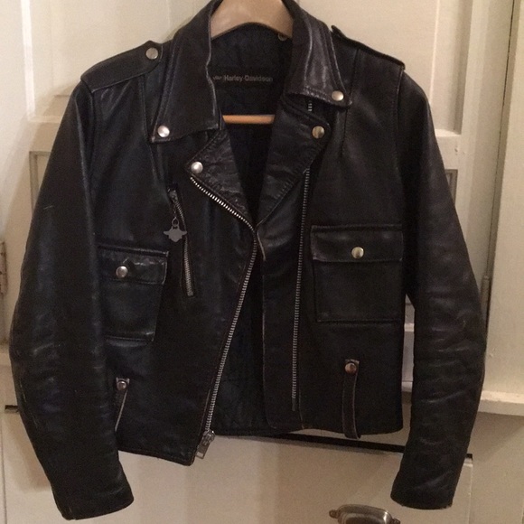 Harley-Davidson Jackets & Blazers - 1970’s motorcycle punk rock jacket XS black Harley